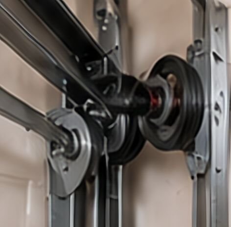 Garage door roller, track and drum hardware